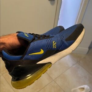 Nike Air Max 27C Blue and Yellow Sneakers